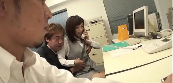  Sasaki the office worker stimulated during her business call